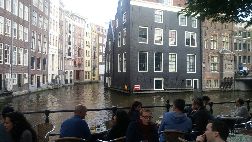 Houses on the canal in Amsterdam